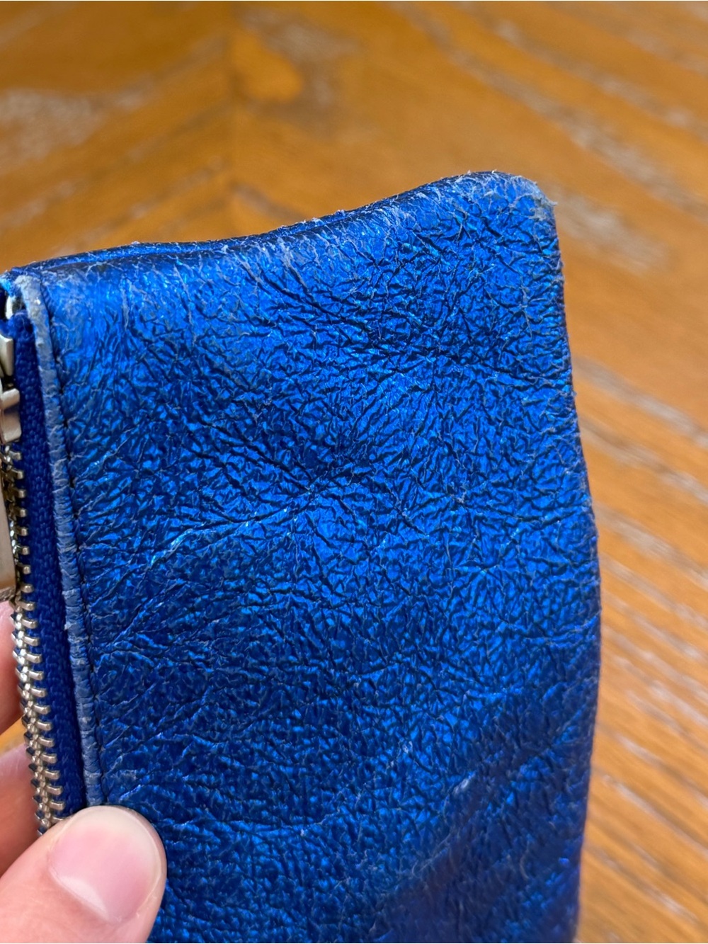 Marc by Marc Jacobs Electric Blue Metallic Coin Purse Pouch Wallet - Picture 10 of 16